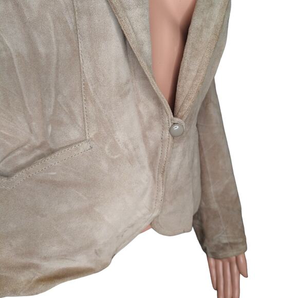 Vintage Winlit Tan Suede Jacket with Puff Sleeves size Small - Picture 5 of 12